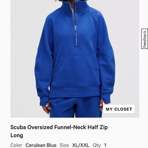 lululemon athletica Cerulean Blue Zip-Up Sweater